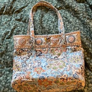Vera Bradley light blue paisley quilted tote bag